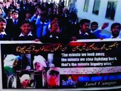 انڈس کالج جنڈ کے زیر اہتمام اظہار یکجہتی کشمیر ریلی کا اہتمام